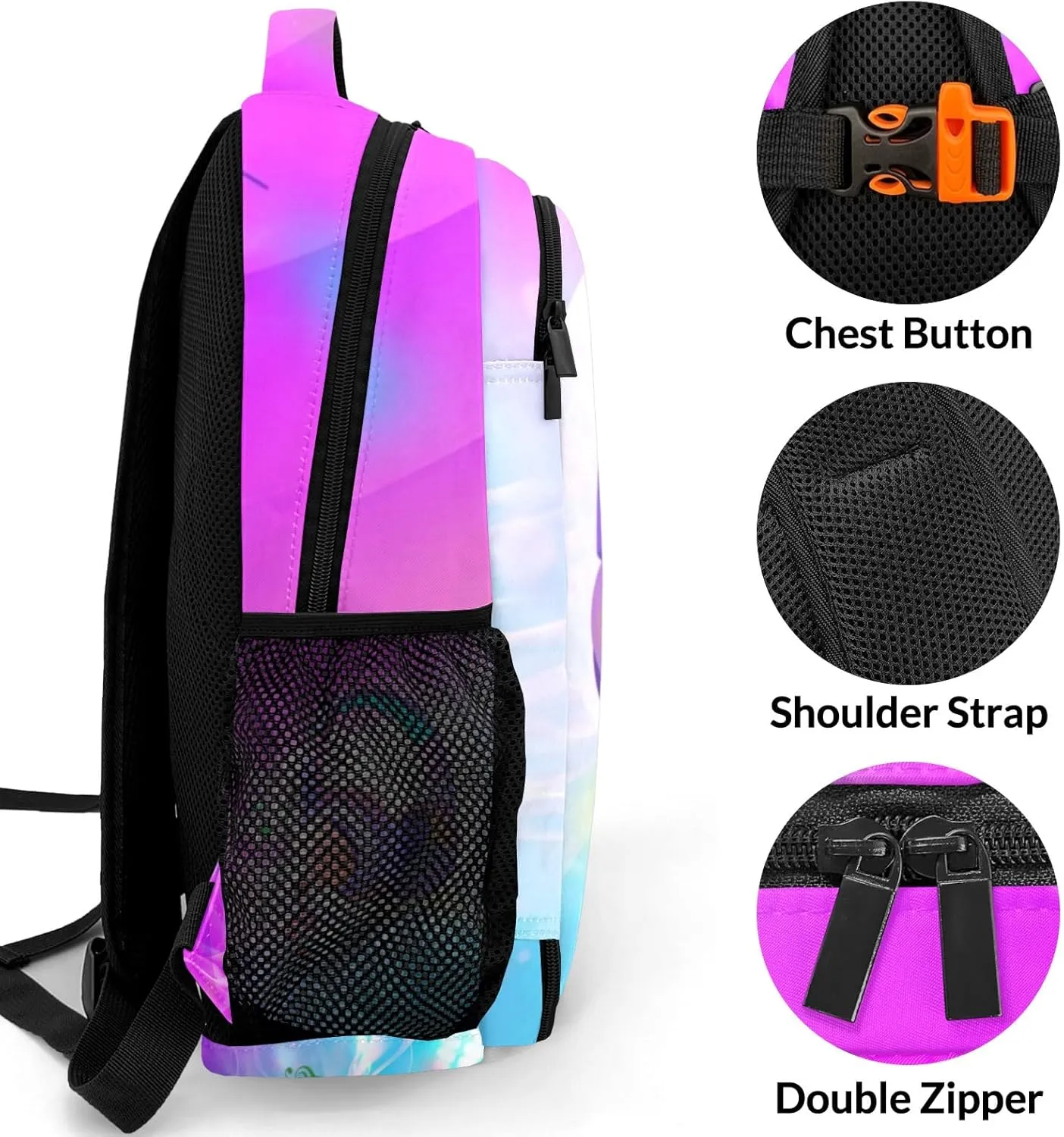 Personalized Colorful Headphones Music Backpack Casual Bag Daypack Laptop Bag for Family Party Gift