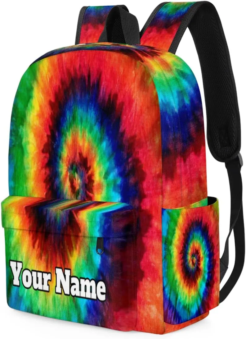 Personalized Colorful Tie Dye Preschool Toddler Backpack for Boys Girls Custom Kids Name Small Bookbags Kindergarten Elementary Backpack, Tie Dye Themed