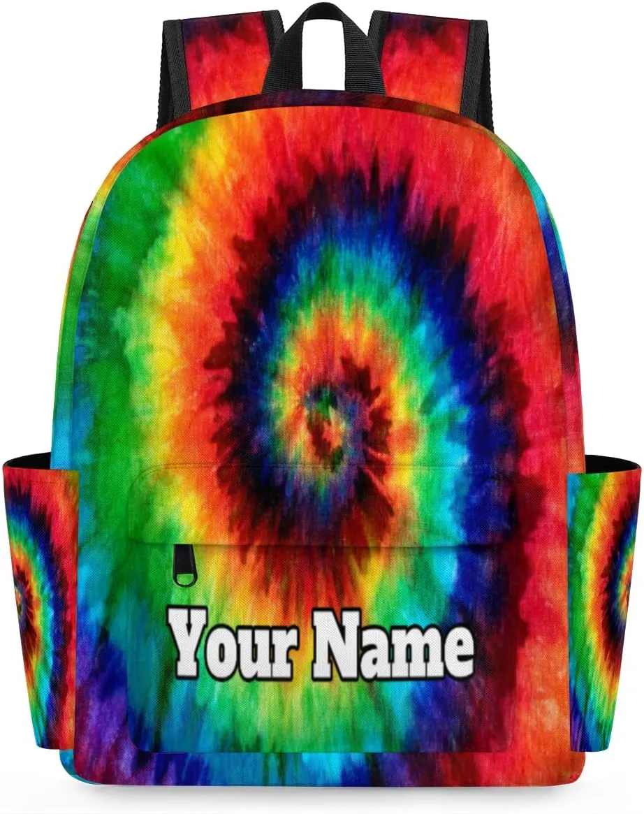 Personalized Colorful Tie Dye Preschool Toddler Backpack for Boys Girls Custom Kids Name Small Bookbags Kindergarten Elementary Backpack, Tie Dye Themed