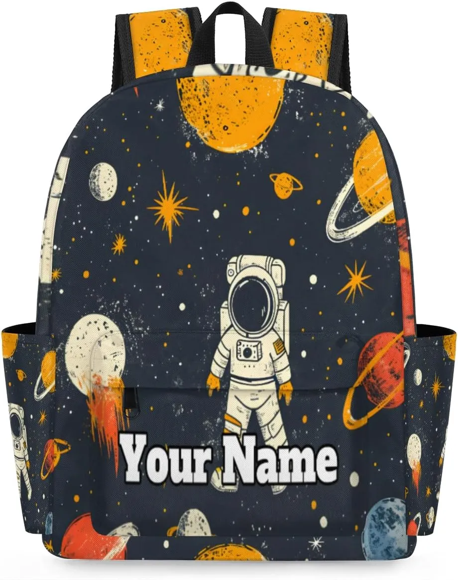 Personalized Cute Astronaut Preschool Toddler Backpack for Boys Girls Custom Kids Name Small Bookbags Kindergarten Elementary Backpack, Astrology Astronomy Comet