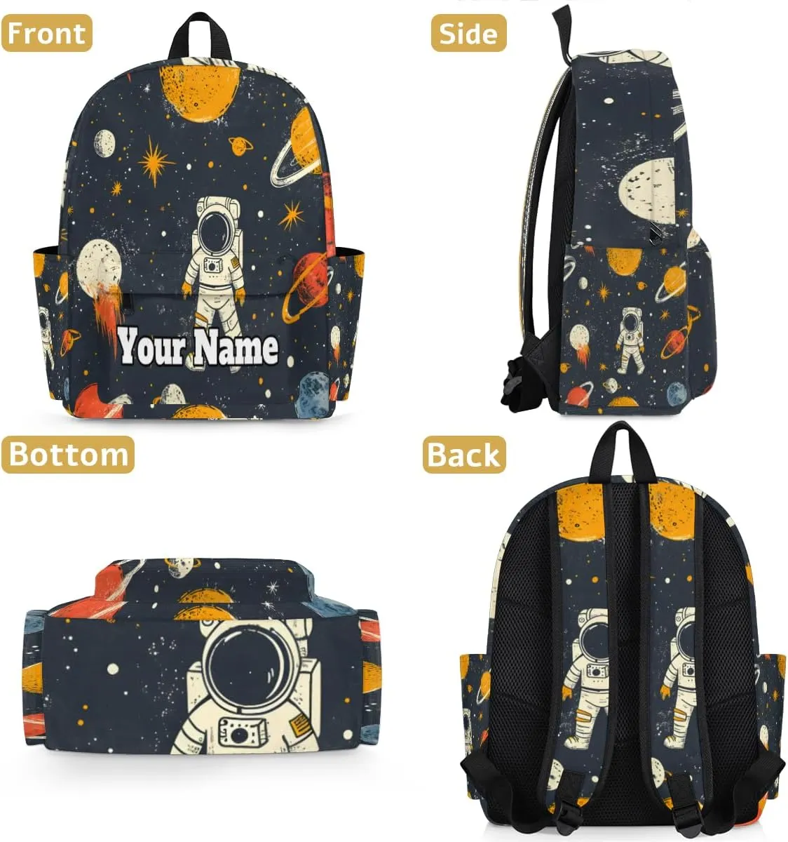 Personalized Cute Astronaut Preschool Toddler Backpack for Boys Girls Custom Kids Name Small Bookbags Kindergarten Elementary Backpack, Astrology Astronomy Comet