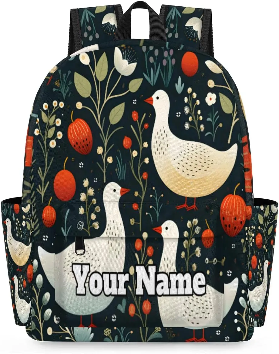 Personalized Cute Ducks Preschool Toddler Backpack for Boys Girls Custom Kids Name Small Bookbags Kindergarten Elementary Backpack, Wild Ducks