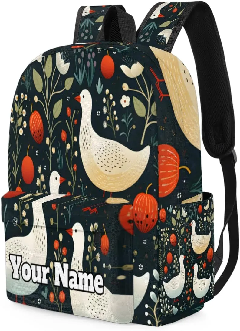 Personalized Cute Ducks Preschool Toddler Backpack for Boys Girls Custom Kids Name Small Bookbags Kindergarten Elementary Backpack, Wild Ducks