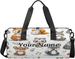 Personalized Duffel Bag for Women, Custom Animals Squirrels Gym Bag for Sports, Waterproof Dance Bag with Name, Lightweight Carryon Gym Bag, Cute Squirrel