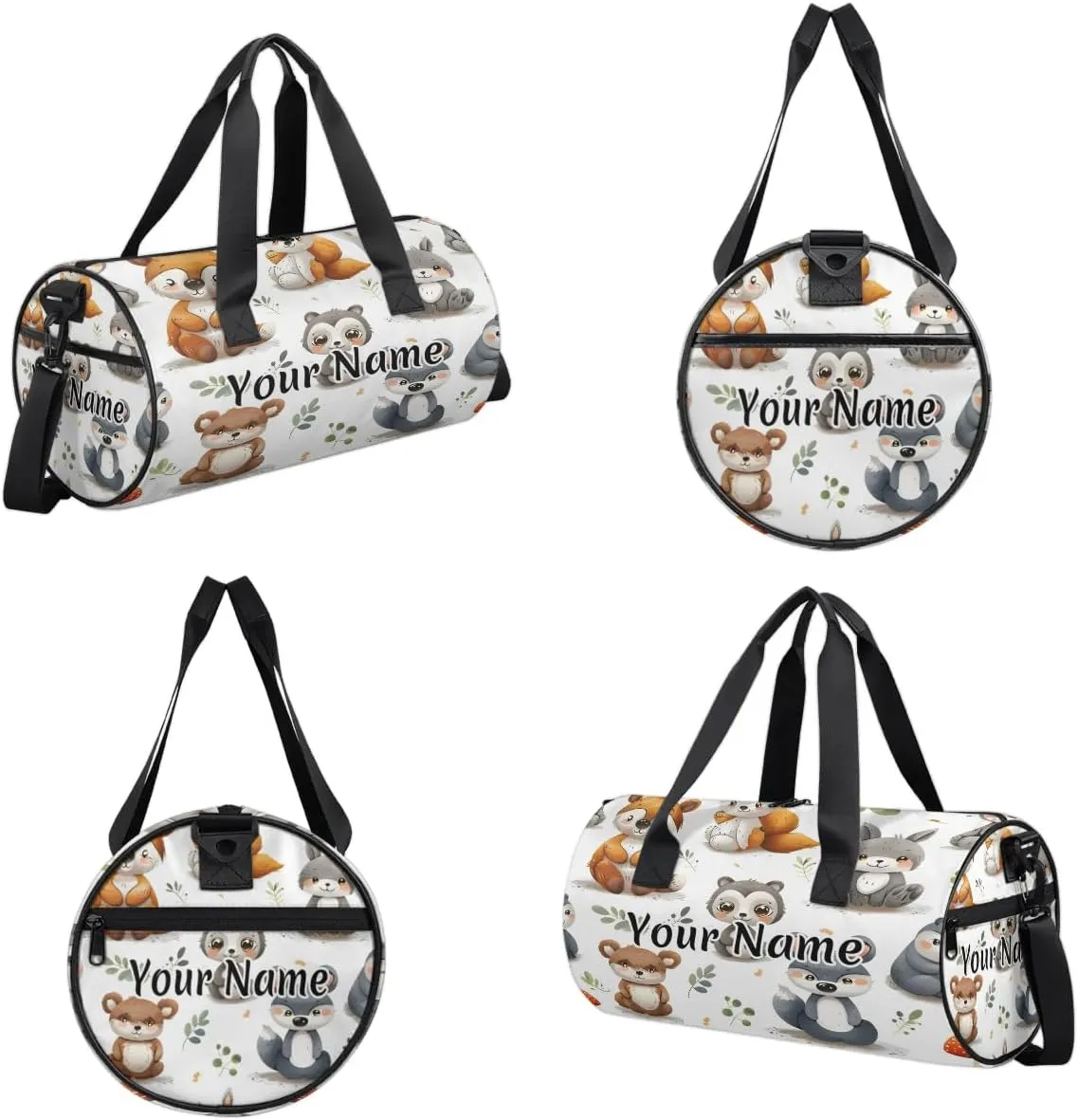Personalized Duffel Bag for Women, Custom Animals Squirrels Gym Bag for Sports, Waterproof Dance Bag with Name, Lightweight Carryon Gym Bag, Cute Squirrel