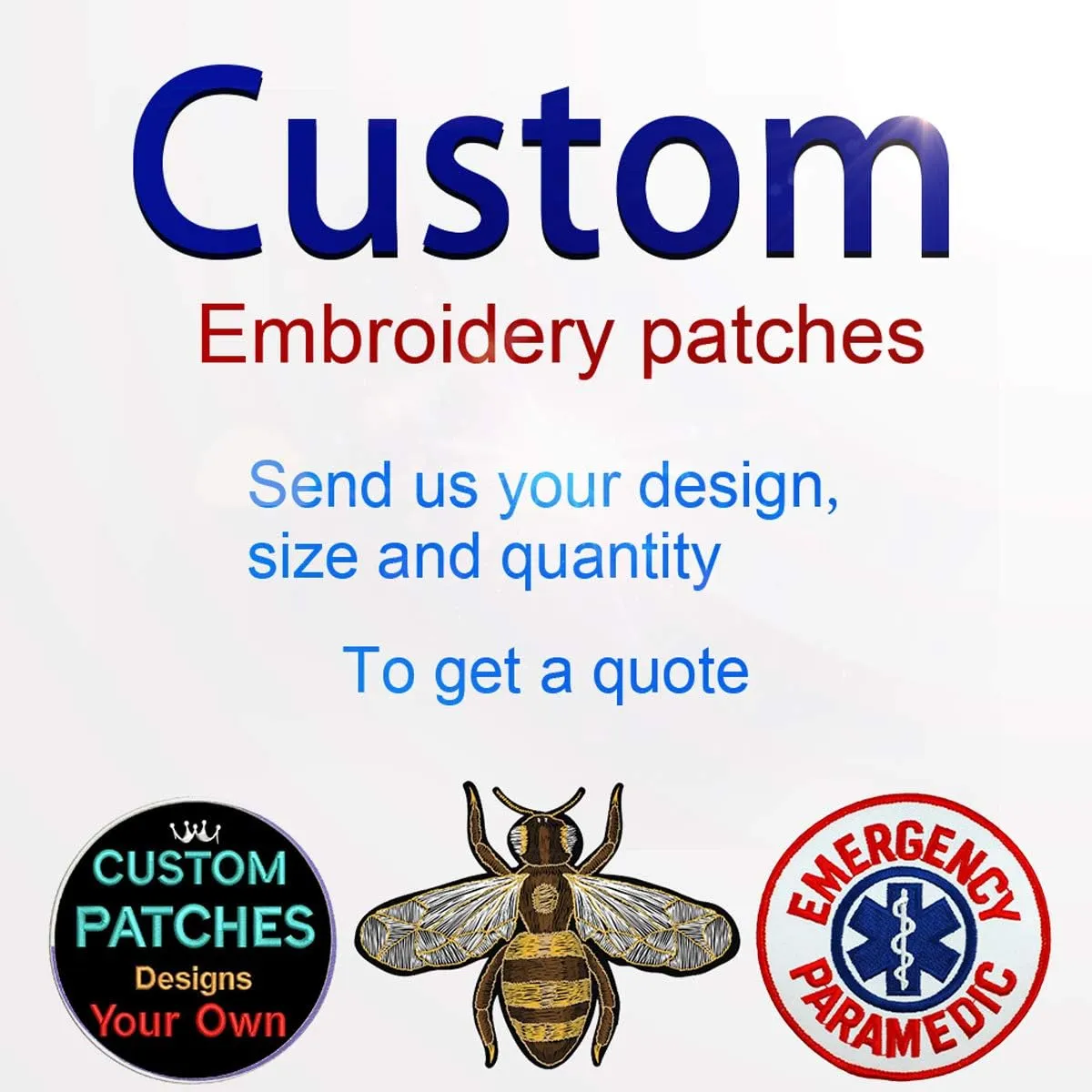 Personalized Embroidery Patches Custom Decorative Patches for Caps Hats Bags Backpacks Clothes Vest Military Uniforms Tactical Gears Iron on Sew on Hook & Loop Fasten