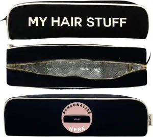 Personalized Hair Tools Travel Bag | Curling Iron Travel Case with Monogramming Heat Resistant | Traveling Case for Grooming Supplies | Hair Straightener Pouch for Hot Tools for Women | Black