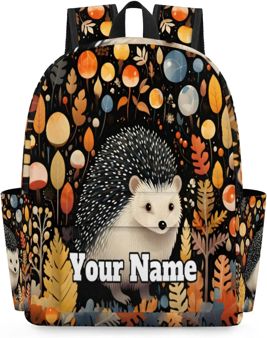 Personalized Hedgehog Preschool Toddler Backpack for Boys Girls Custom Kids Name Small Bookbags Kindergarten Elementary Backpack, Cute Hedgehog