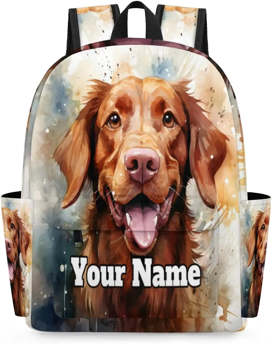 Personalized Labrador Dog Preschool Toddler Backpack for Boys Girls Custom Kids Name Small Bookbags Kindergarten Elementary Backpack, Retriever Dog