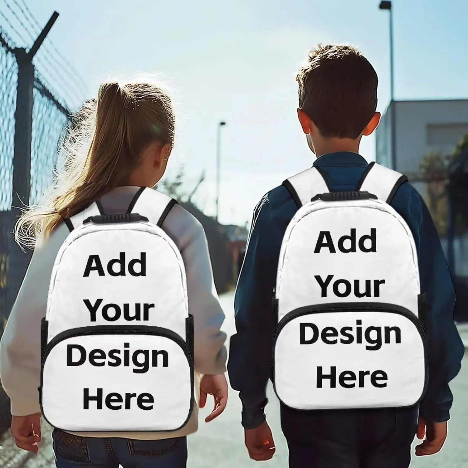 Personalized School Backpack for Little Boys Custom Bookbag with Name Picture for Kids Large Capacity Bookbag with Water Bottle Pockets for Students