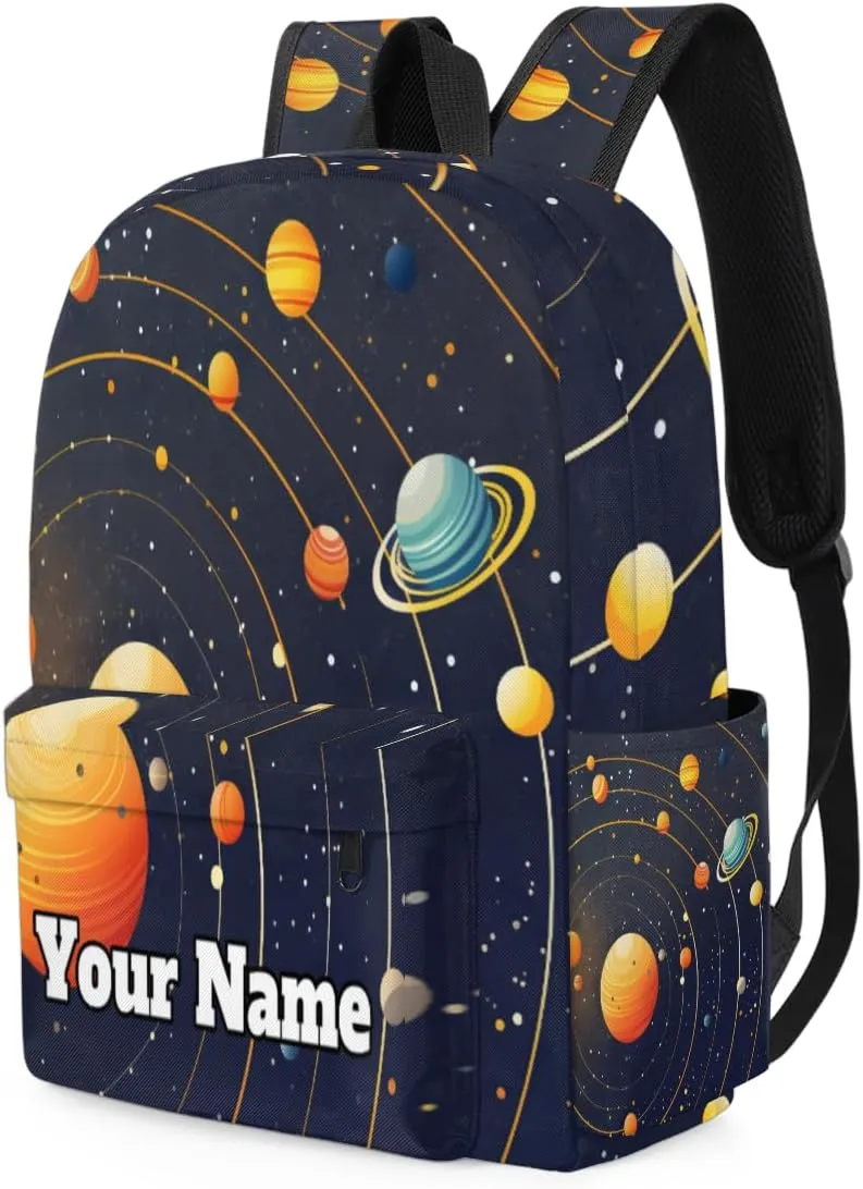 Personalized Solar System Preschool Toddler Backpack for Boys Girls Custom Kids Name Small Bookbags Kindergarten Elementary Backpack, Planet Space