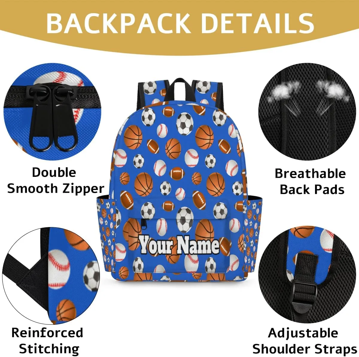 Personalized Sports Ball Preschool Toddler Backpack for Boys Girls Custom Kids Name Small Bookbags Kindergarten Elementary Backpack, Basketball
