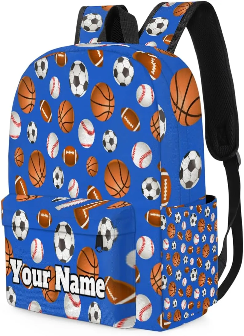 Personalized Sports Ball Preschool Toddler Backpack for Boys Girls Custom Kids Name Small Bookbags Kindergarten Elementary Backpack, Basketball