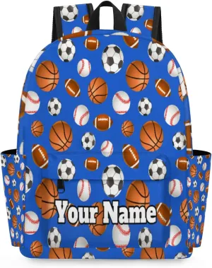 Personalized Sports Ball Preschool Toddler Backpack for Boys Girls Custom Kids Name Small Bookbags Kindergarten Elementary Backpack, Basketball