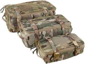 PETAC GEAR 3 PCS Tactical Modular Packing Cubes, Large Capacity Mesh Storage Bag,Outdoor Travel Organize Storage Pouches Bags.