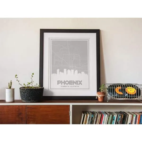 Phoenix, Arizona road map and skyline | Handshake