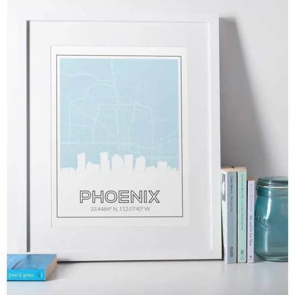 Phoenix, Arizona road map and skyline | Handshake