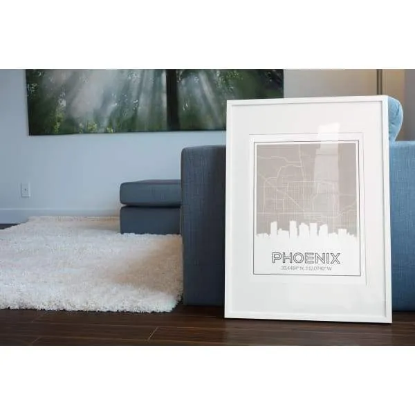 Phoenix, Arizona road map and skyline | Handshake
