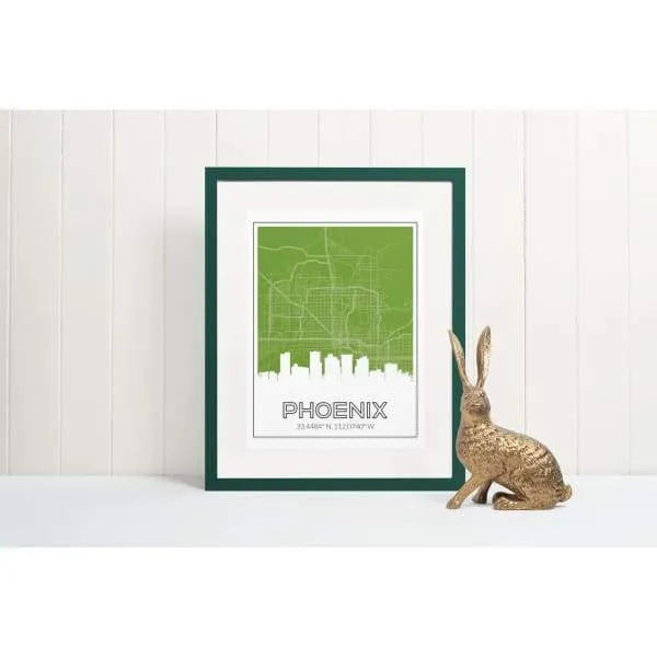 Phoenix, Arizona road map and skyline | Handshake