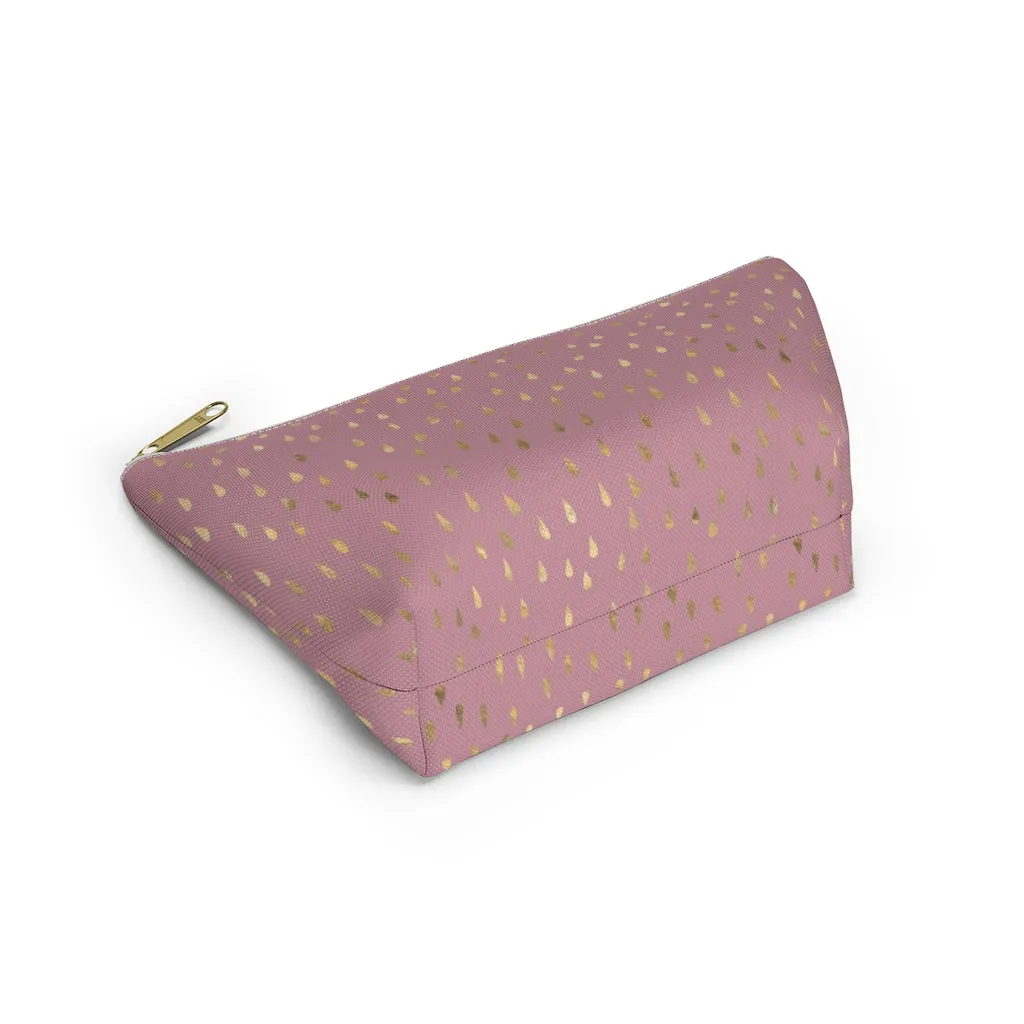 Pink Raindrops Accessory Pouch w T-bottom