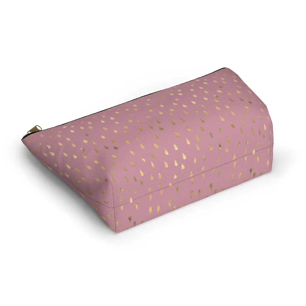 Pink Raindrops Accessory Pouch w T-bottom