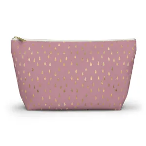 Pink Raindrops Accessory Pouch w T-bottom
