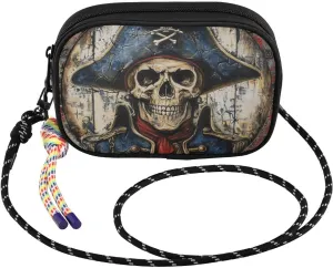 Pirate Skeleton Blue Hat Crossbody Bag for Women Cell Phone Purses Women's Small Shoulder Handbags Wallet Purse with Strap
