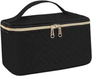 pistro Makeup Bag with Dedicated Brush Compartment, Waterproof Travel Cosmetic Organizer, Lightweight Portable Toiletry Bag