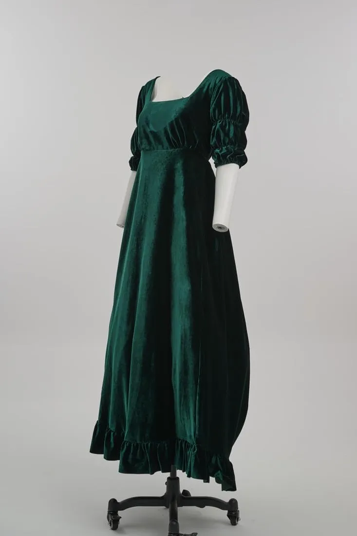 Plus Size 1870's Victorian Polonaise Dress Civil War Gown Empire Waist Regency Era Dress