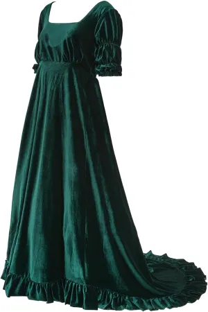 Plus Size 1870's Victorian Polonaise Dress Civil War Gown Empire Waist Regency Era Dress