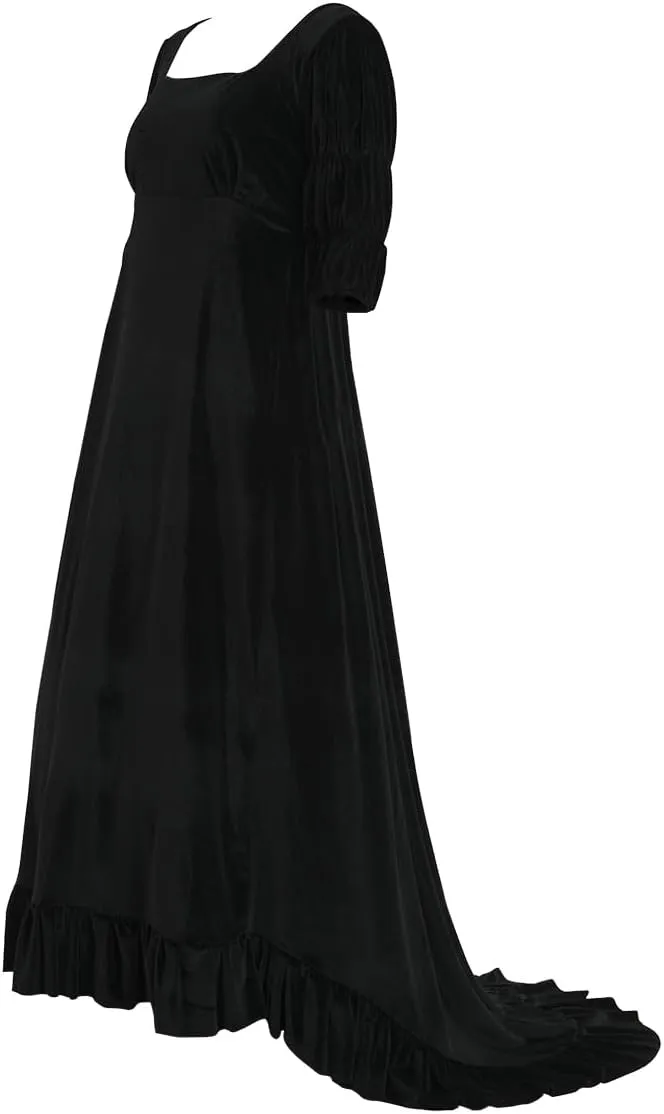 Plus Size 1870's Victorian Polonaise Dress Civil War Gown Empire Waist Regency Era Dress