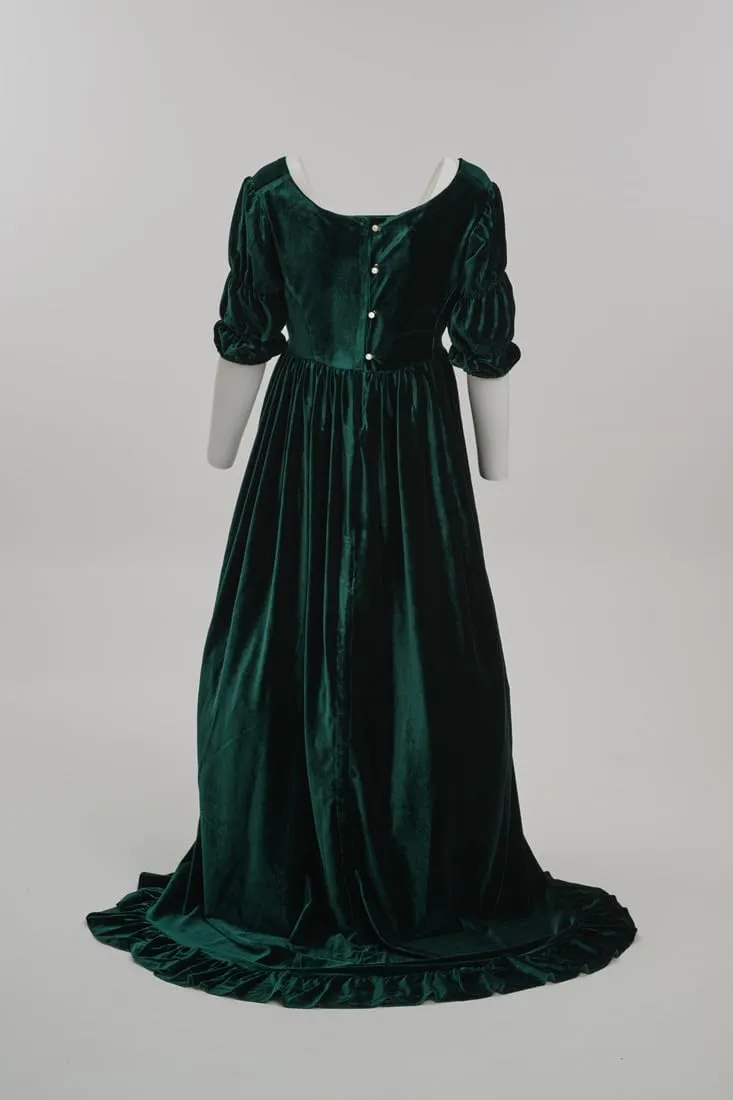 Plus Size 1870's Victorian Polonaise Dress Civil War Gown Empire Waist Regency Era Dress