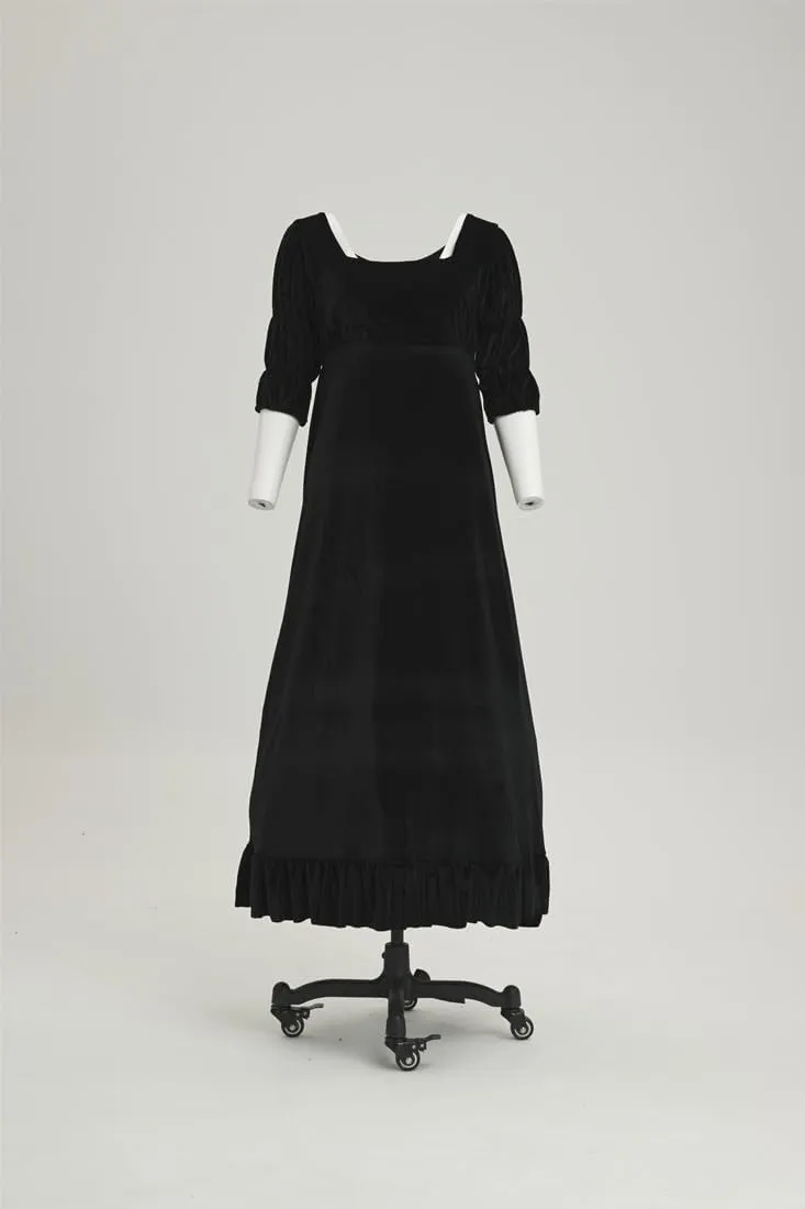 Plus Size 1870's Victorian Polonaise Dress Civil War Gown Empire Waist Regency Era Dress