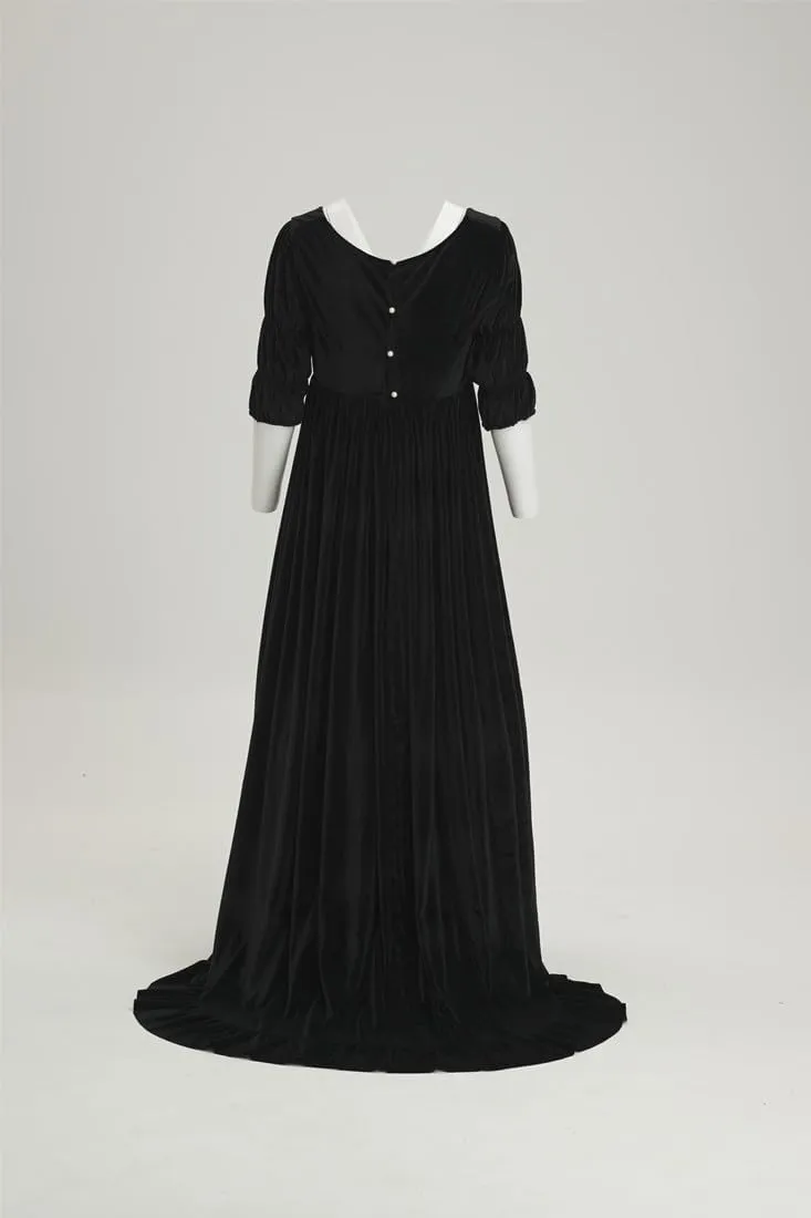Plus Size 1870's Victorian Polonaise Dress Civil War Gown Empire Waist Regency Era Dress