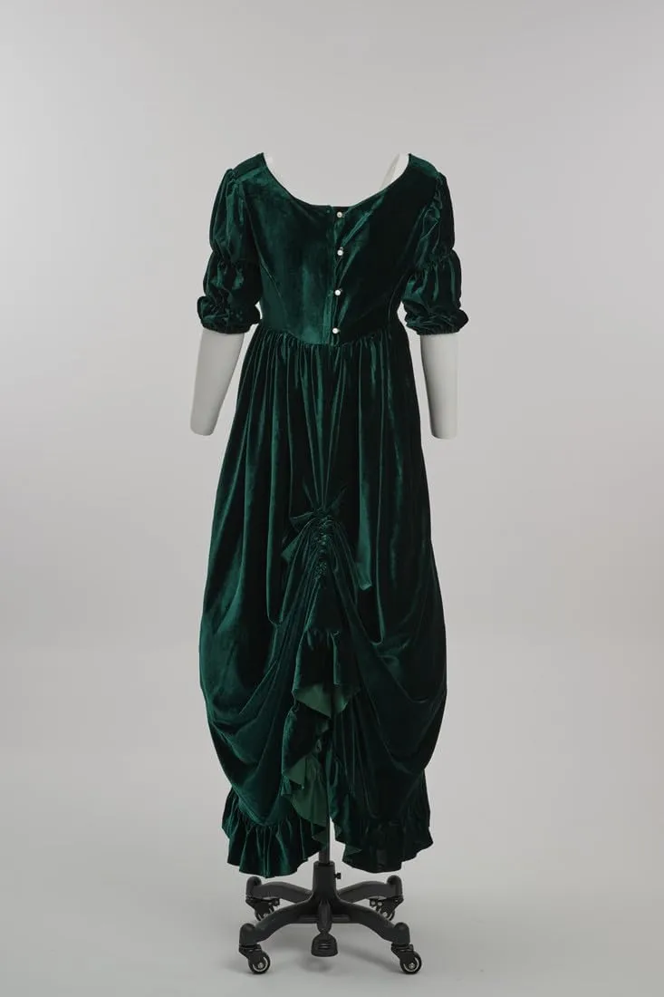 Plus Size 1870's Victorian Polonaise Dress Civil War Gown Empire Waist Regency Era Dress