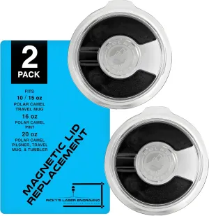 Polar Camel 2-Pack Magnetic Slider Lids for 10oz, 15oz, 16oz, 20oz Tumblers & Pilsners, BPA-Free Plastic, Magnetic Closure, Fits Polar Camel Tumblers and Travel Mugs
