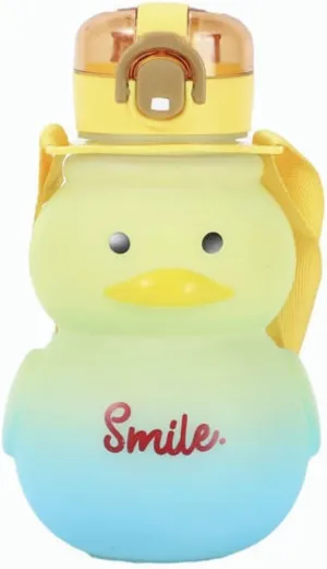 Portable Kettle Water Bottle with Straw and Lid Portable Duck Sports Bottle with Strap and Handle School Water Bottle Leakproof BPA Free Water Bottle (Color : B, Size : 10cm*17.5cm(650ML))