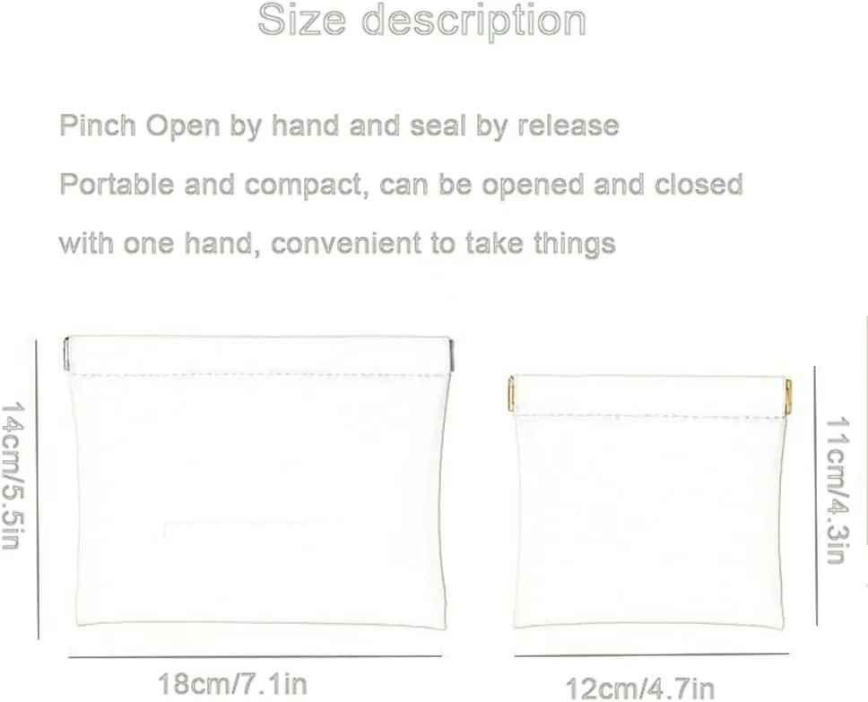 Portable Leather Self-Closing Mini Makeup Bag Lipstick Bag PU Leather Waterproof Automatic Closure Cosmetic Bag for Travel Outin Storage Organiser(Green,18x14cm(1pcs))