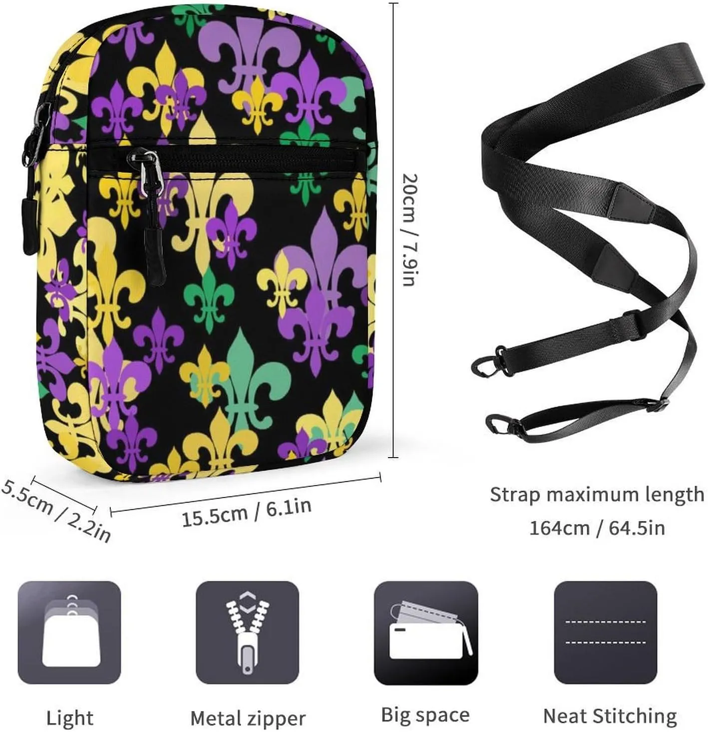 Portable Small Crossbody Bag for Women Men, Casual Mini Cell-phone Pouch Travel Shoulder Bag