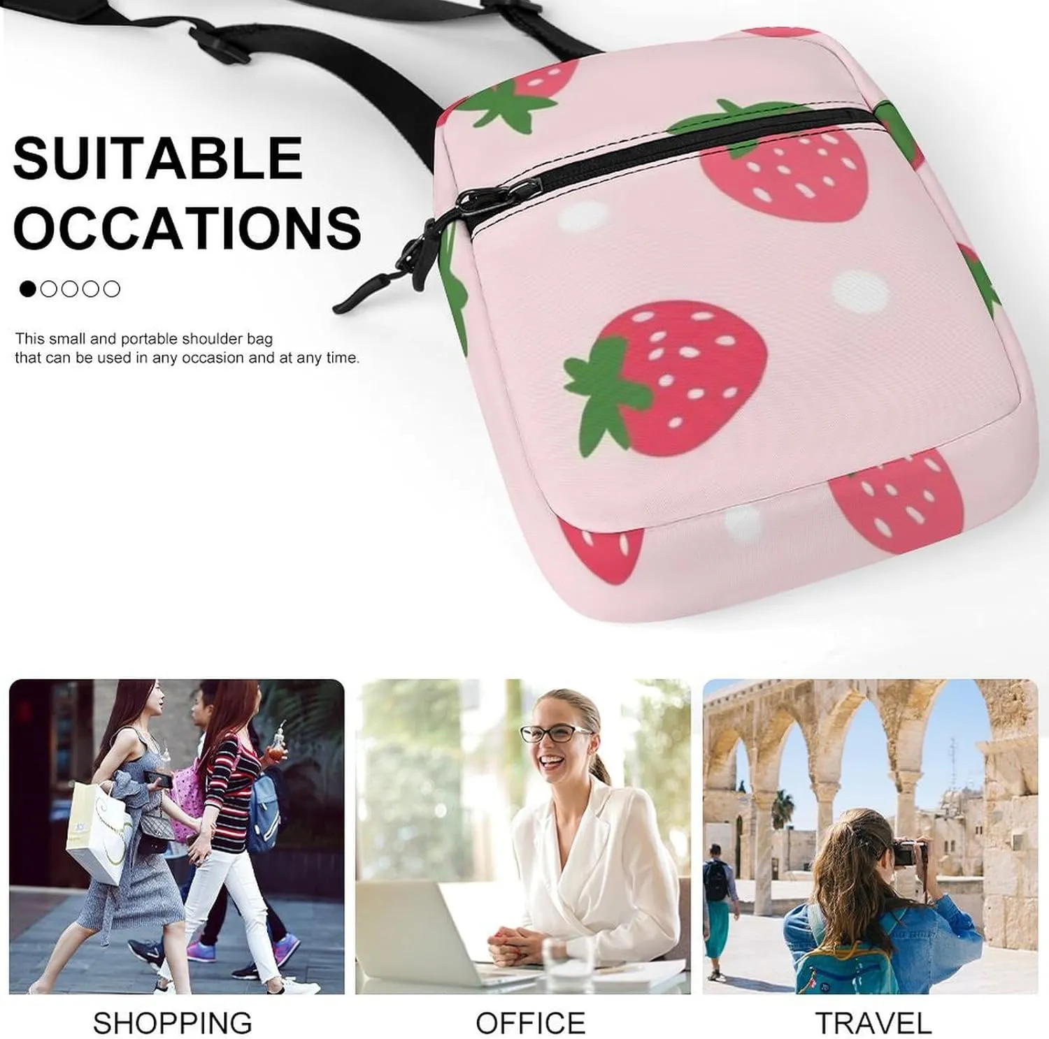 Portable Small Crossbody Bag for Women Men, Casual Mini Cell-phone Pouch Travel Shoulder Bag