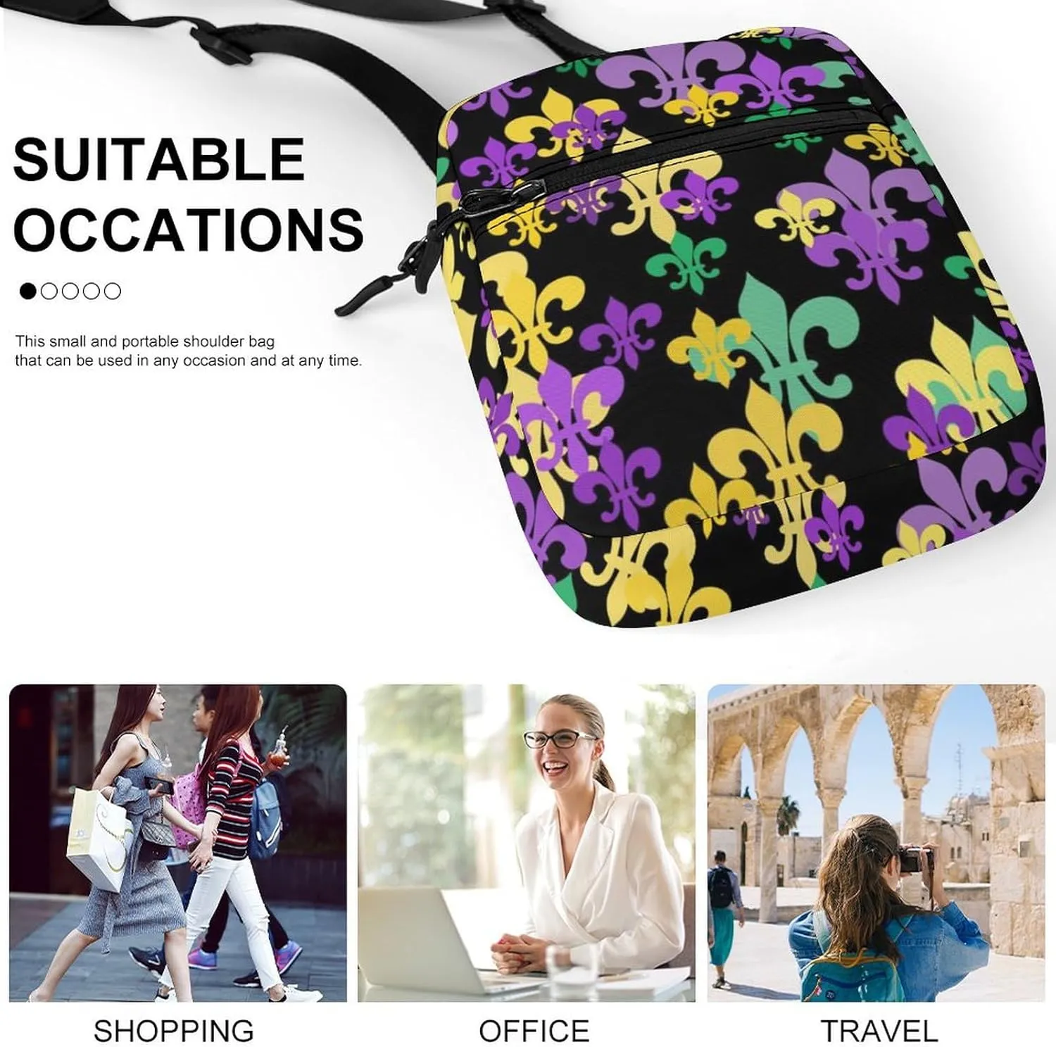 Portable Small Crossbody Bag for Women Men, Casual Mini Cell-phone Pouch Travel Shoulder Bag