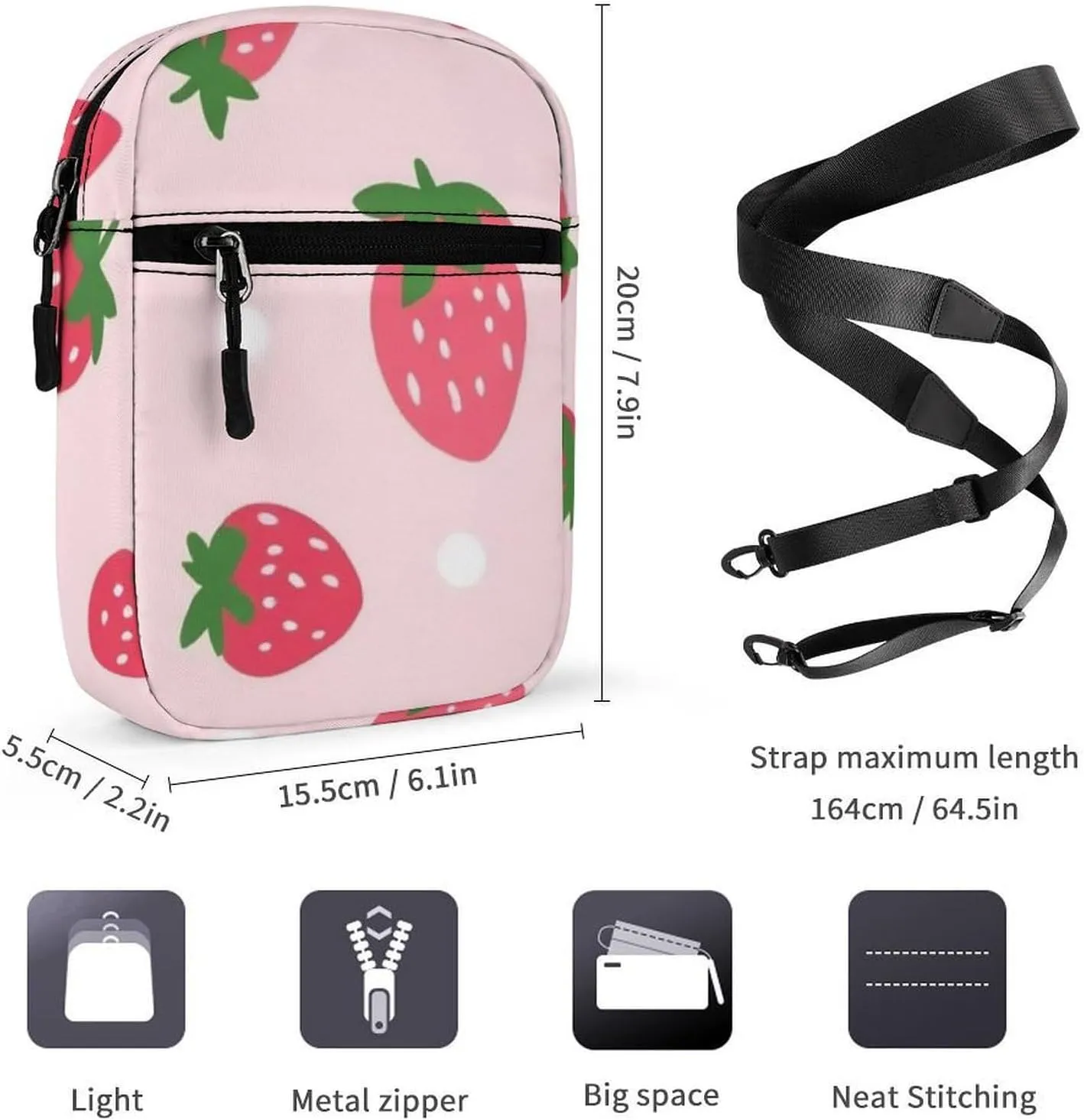 Portable Small Crossbody Bag for Women Men, Casual Mini Cell-phone Pouch Travel Shoulder Bag