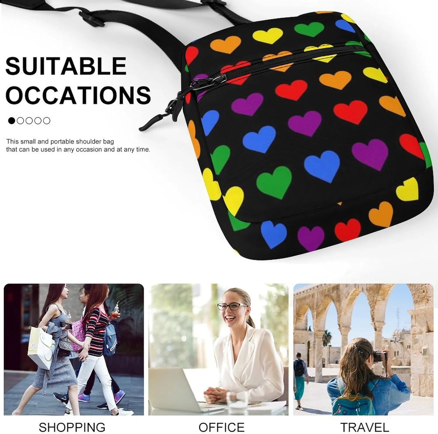 Portable Small Crossbody Bag for Women Men, Casual Mini Cell-phone Pouch Travel Shoulder Bag