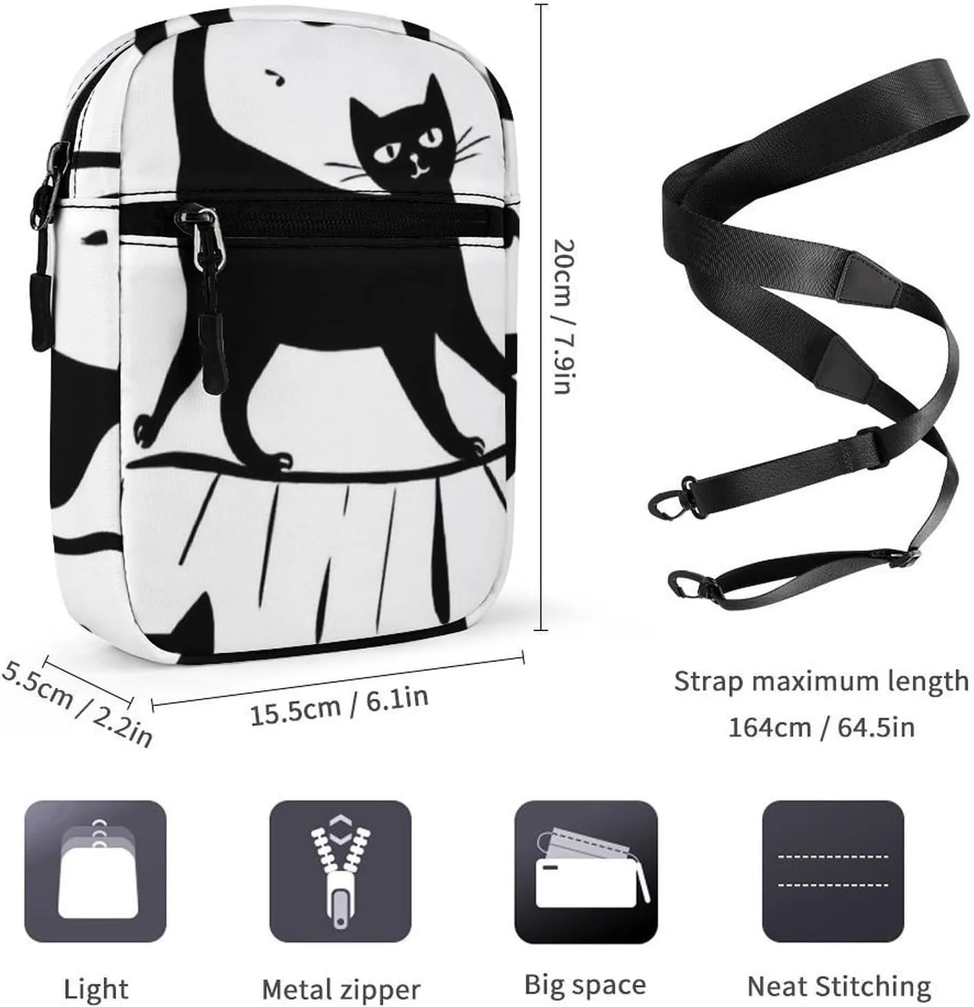 Portable Small Crossbody Bag for Women Men, Casual Mini Cell-phone Pouch Travel Shoulder Bag