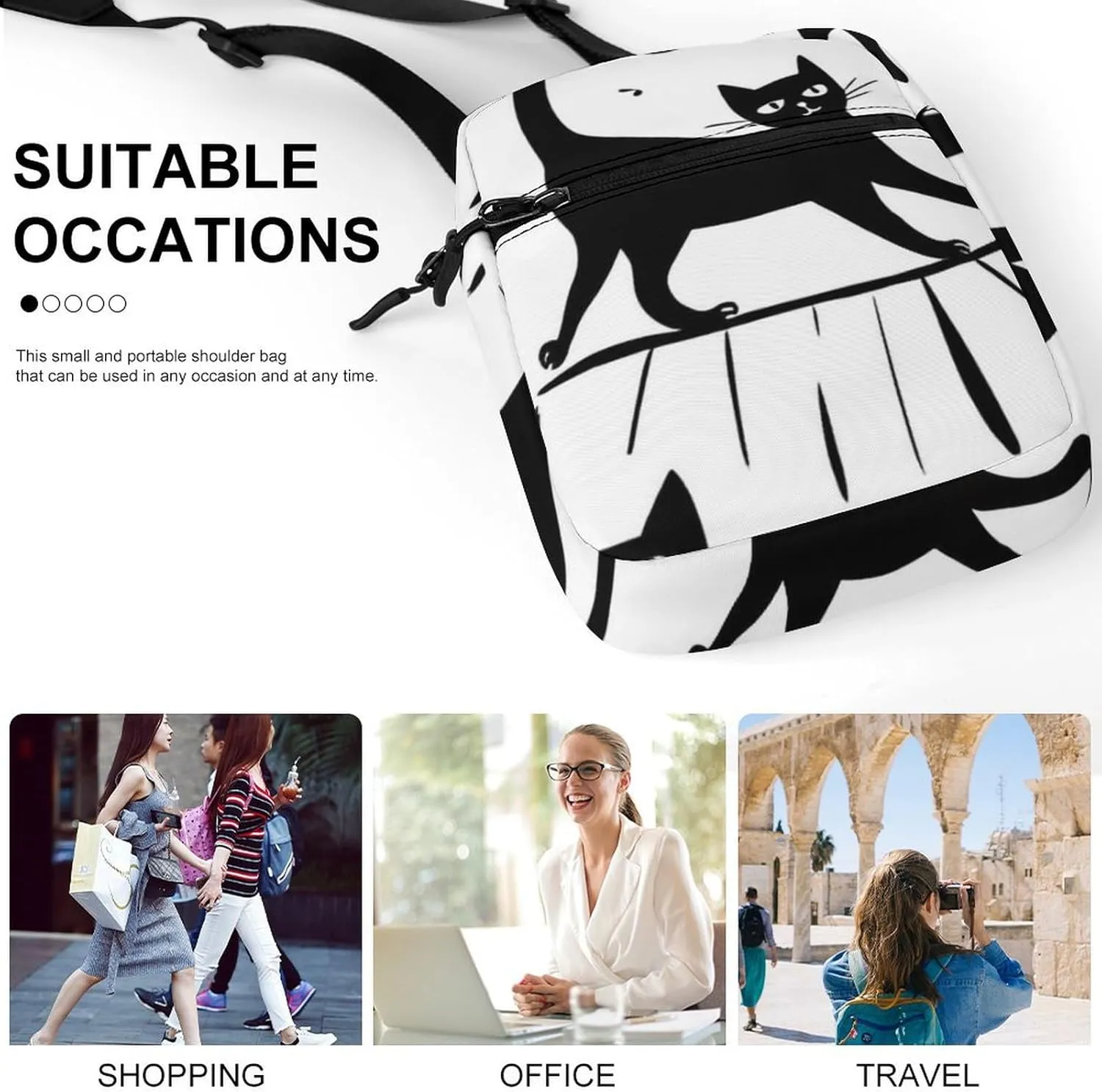 Portable Small Crossbody Bag for Women Men, Casual Mini Cell-phone Pouch Travel Shoulder Bag