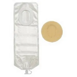 Pouchkins Newborn One-Piece Drainable Pouch Flat Barrier, Pre-Cut Stoma Opening up to 1-3/8" x 7/8" (35mm x 22mm), Ultra-Clear - Box of 15