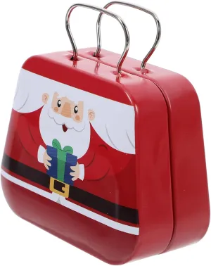 PRETYZOOM Christmas Tin Box, Handbag Shape Xmas Tin Box Metal Cookie Tin Box Storage Containers Metal Cookie Jars Kitchen Tin Canister Decorative Box for Xmas Party Red