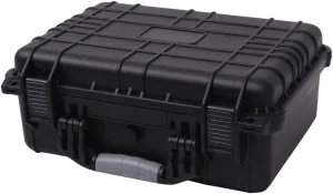 Protective Equipment Case for Travel and Storage, Durable with Foam Inserts, Black, 16" x 13" x 6.9"