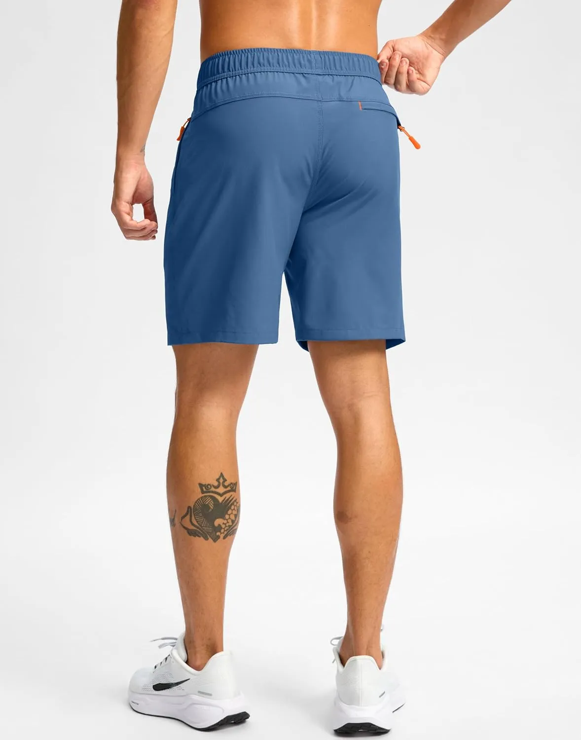 Pudolla Men's Athletic Hiking Shorts Lightweight Workout Gym Shorts for Men Outdoor Casual Travel with 3 Zipper Pockets