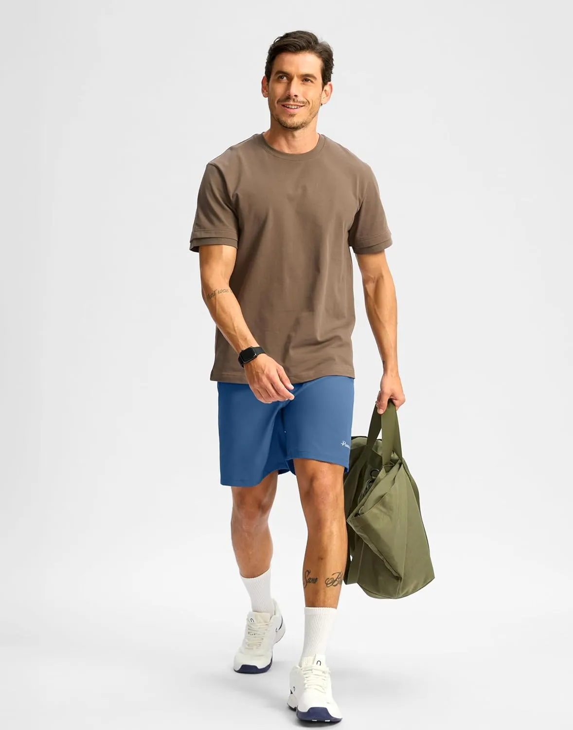 Pudolla Men's Athletic Hiking Shorts Lightweight Workout Gym Shorts for Men Outdoor Casual Travel with 3 Zipper Pockets
